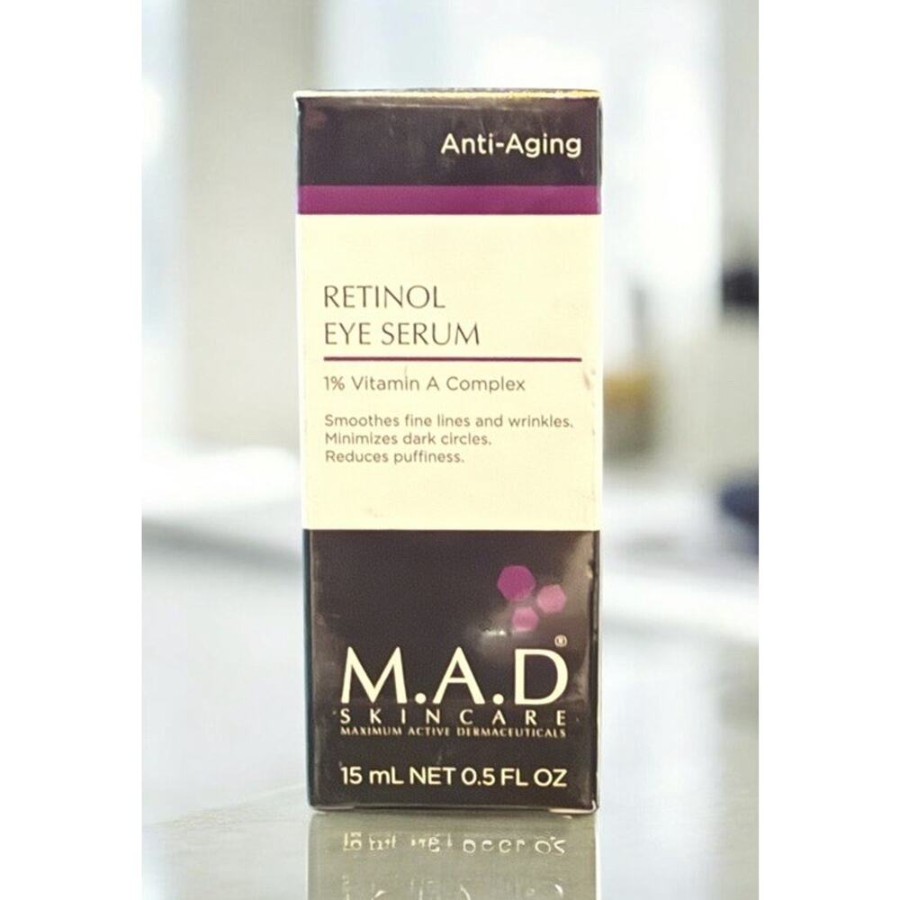 M.A.D Retinol Eye Serum 1% Vitamin A Complex 0.5 Fl Oz / 15 mL NIB/SEALED